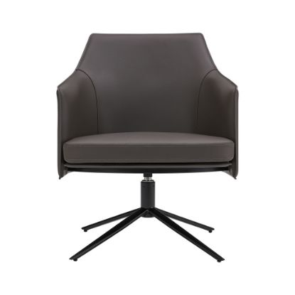 Picture of Eurostyle Signa Faux Leather Lounge Chair, Black/Dark Gray