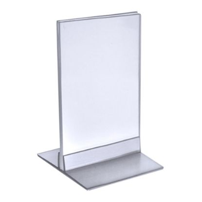 Picture of Azar Displays Acrylic T-Strip Vertical/Horizontal Sign Holders, 4inW x 6inH, Clear, Pack Of 10 Sign Holders