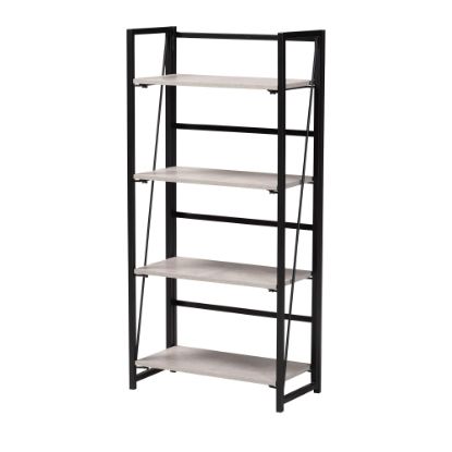 Picture of Baxton Studio Lakota 24inW Modern Industrial Display Shelf, Light Gray/Black