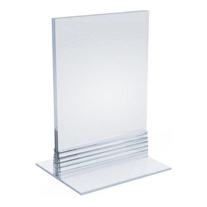 Picture of Azar Displays Acrylic T-Strip Vertical/Horizontal Sign Holders, 3-1/2in x 5in, Clear, Pack Of 10 Sign Holders