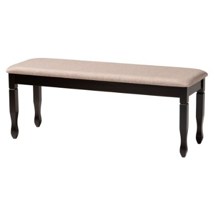 Picture of Baxton Studio Corey Dining Bench, Sand/Dark Brown