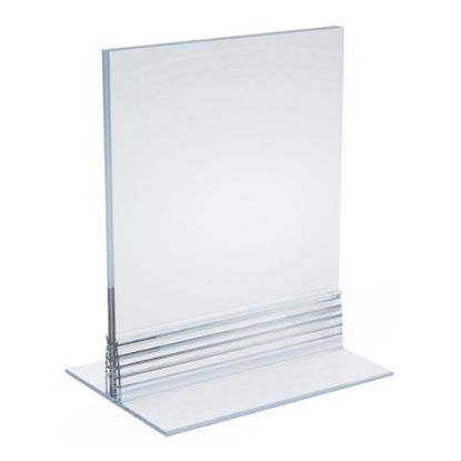 Picture of Azar Displays Acrylic T-Strip Vertical/Horizontal Sign Holders, 4inL  x 5inH, Clear, Pack Of 10 Sign Holders