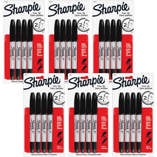 Picture of Sharpie Twin Tip Markers - Fine, Ultra Fine Marker PointAlcohol Based Ink - 24 / Bag