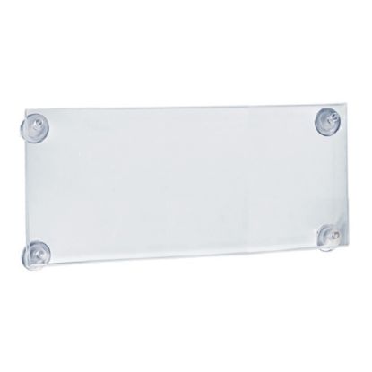 Picture of Azar Displays Acrylic Sign Frames With Suction Cups, 8-1/2inH x 14inW x 1/4inD, Clear, Pack Of 2 Frames