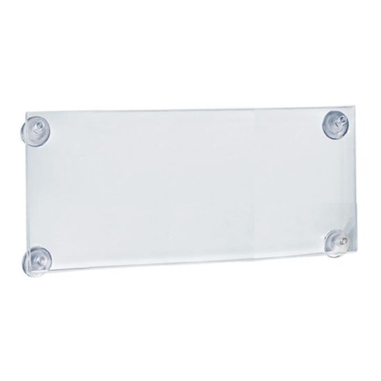 Picture of Azar Displays Acrylic Sign Frames With Suction Cups, 8-1/2inH x 14inW x 1/4inD, Clear, Pack Of 2 Frames