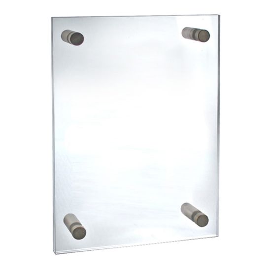 Picture of Azar Displays Standoff Acrylic Sign Holder, 14inH x 8-1/2inW x 1/4inD, Clear