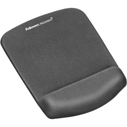 Picture of Fellowes PlushTouch Mouse Pad Wrist Rest with Microban - Graphite - 1in x 7.3in x 9.4in Dimension - Graphite - Polyurethane, Foam - Wear Resistant, Tear Resistant, Skid Proof