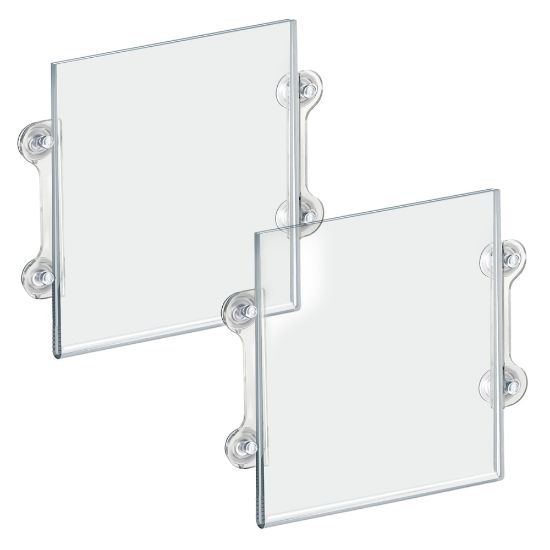 Picture of Azar Displays Acrylic Sign Frames With Suction Cups, 14inH x 11inW x 1/4inD, Clear, Pack Of 2 Frames