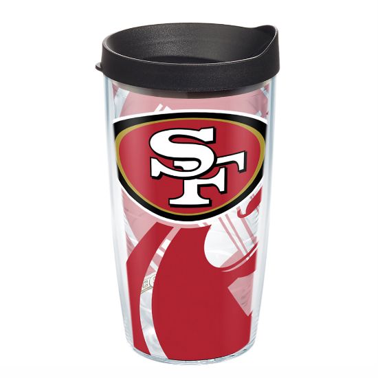 Picture of Tervis NFL Tumbler With Lid, 16 Oz, San Francisco 49ers, Clear