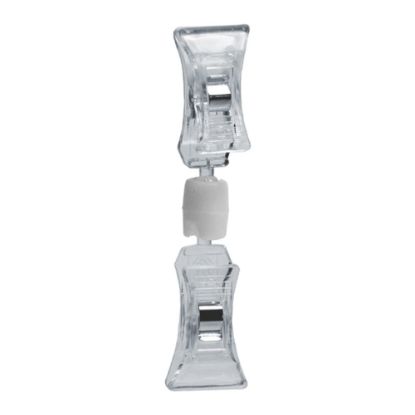 Picture of Azar Displays Double Clip-On Sign Holders, 3-1/2in x 3/4in, Clear, Pack Of 10 Holders