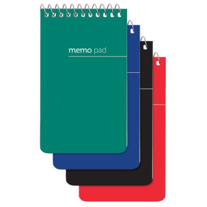 Picture of Office Depot Brand Wirebound Top-Opening Memo Pads, 3in x 5in, College Ruled, 60 Sheets Per Pad, Assorted Colors (No Color Choice), Pack Of 3 Pads