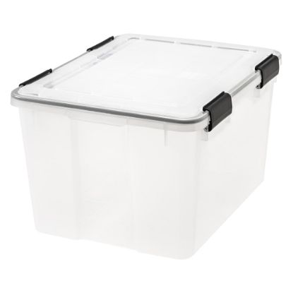 Picture of IRIS Weathertight Storage Container, 46 Quarts, 11 4/5in x 15 4/5in x 19 7/10in, Clear