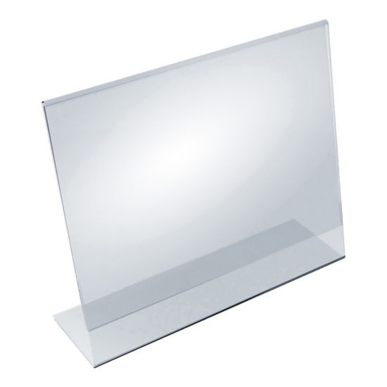 Picture of Azar Displays Acrylic Horizontal L-Shaped Sign Holders, 11inH x 14inW x 3inD, Clear, Pack Of 10 Holders