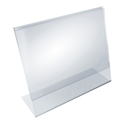 Picture of Azar Displays Acrylic Horizontal L-Shaped Sign Holders, 7inH x 11inW x 3inD, Clear, Pack Of 10 Holders