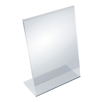 Picture of Azar Displays Acrylic Vertical L-Shaped Sign Holders, 11inH x 7inW x 3inD, Clear, Pack Of 10 Holders