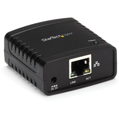 Picture of StarTech.com 10/100Mbps Ethernet to USB 2.0 Network LPR Print Server - USB Print Server with 10Base-T/100Base-TX Auto-sensing - 1 x USB - 1 x Network (RJ-45) - Fast Ethernet - External