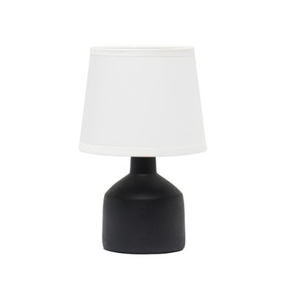 Picture of Simple Designs Mini Bocksbeutal Concrete Table Lamp, 9-7/16in, White Shade/Black Base