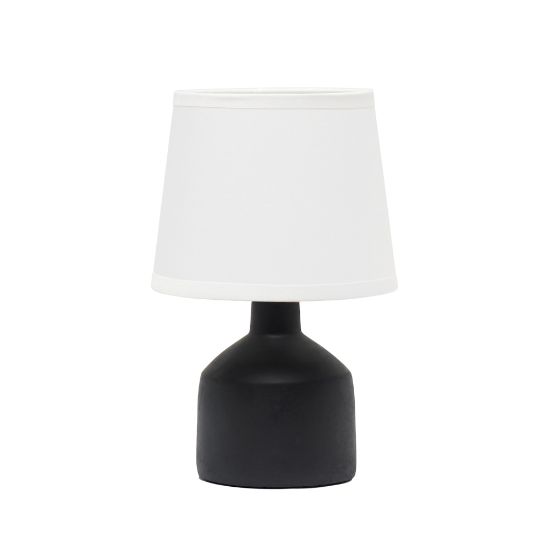 Picture of Simple Designs Mini Bocksbeutal Concrete Table Lamp, 9-7/16in, White Shade/Black Base