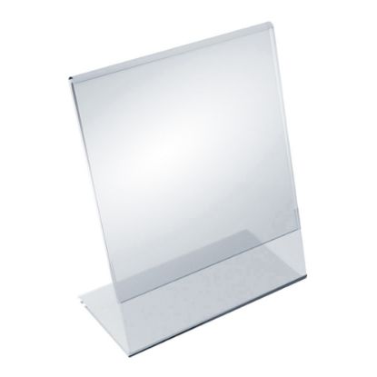 Picture of Azar Displays Acrylic Vertical L-Shaped Sign Holders, 7inH x 5-1/2inW x 3inD, Clear, Pack Of 10 Holders