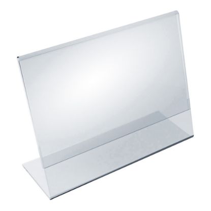 Picture of Azar Displays Acrylic Horizontal L-Shaped Sign Holders, 5inH x 7inW x 3inD, Clear, Pack Of 10 Holders