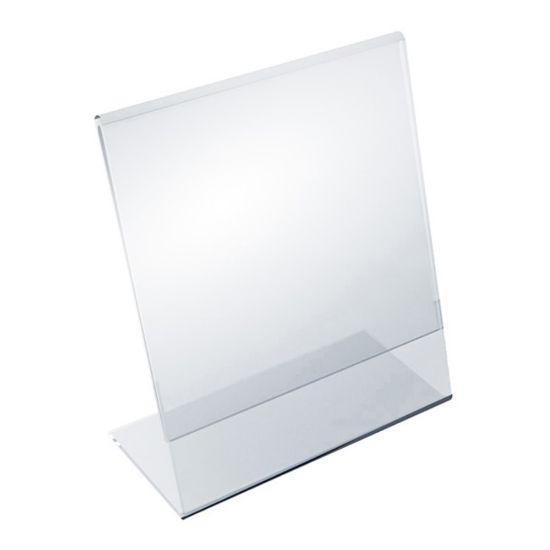 Picture of Azar Displays Acrylic Vertical L-Shaped Sign Holders, 6inH x 5inW x 3inD, Clear, Pack Of 10 Holders