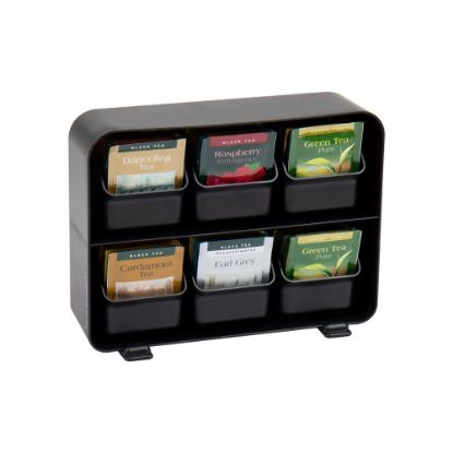 Picture of Mind Reader 6-Drawer Removable Tea Bag Organizer, 7-3/4inH x 3-1/4inW x 10-1/4inL, Black