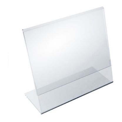 Picture of Azar Displays Acrylic Horizontal L-Shaped Sign Holders, 5inH x 6inW x 3inD, Clear, Pack Of 10 Holders