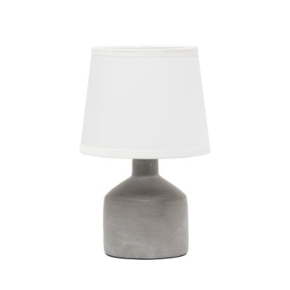 Picture of Simple Designs Mini Bocksbeutal Concrete Table Lamp, 9-7/16in, White Shade/Gray Base