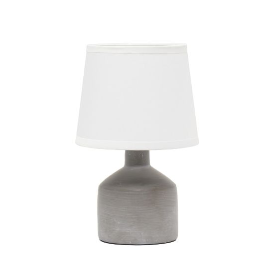 Picture of Simple Designs Mini Bocksbeutal Concrete Table Lamp, 9-7/16in, White Shade/Gray Base