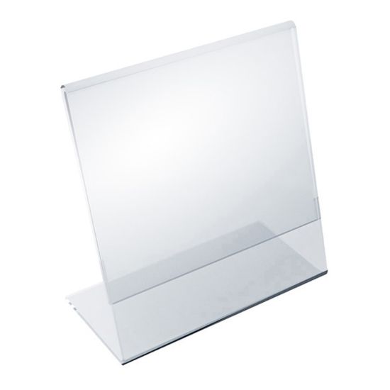 Picture of Azar Displays Acrylic Horizontal/Vertical L-Shaped Sign Holders, 5inH x 5inW x 3inD, Clear, Pack Of 10 Holders