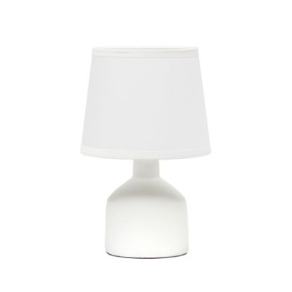 Picture of Simple Designs Mini Bocksbeutal Concrete Table Lamp, 9-7/16in, White Shade/Off White Base