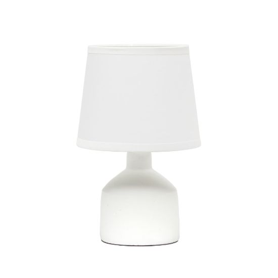 Picture of Simple Designs Mini Bocksbeutal Concrete Table Lamp, 9-7/16in, White Shade/Off White Base