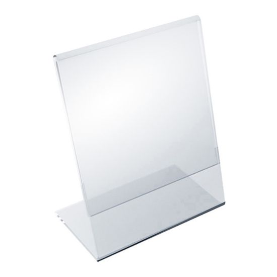 Picture of Azar Displays Acrylic Vertical L-Shaped Sign Holders, 5inH x 4inW x 3inD, Clear, Pack Of 10 Holders