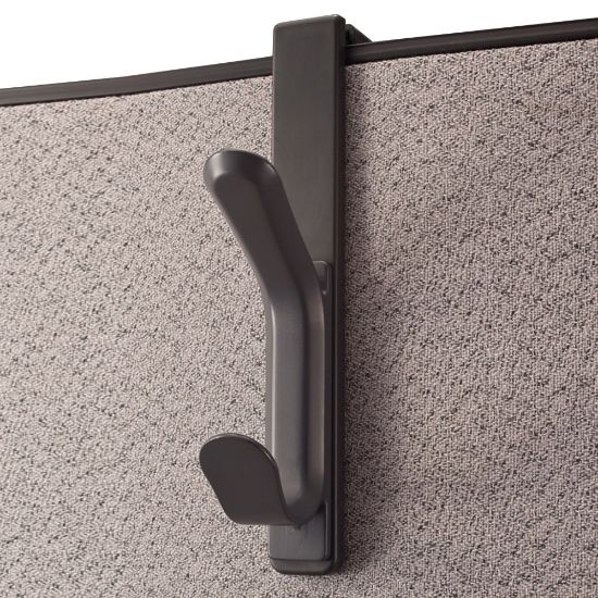 Picture of Office Depot Brand Cubicle Coat Hook, 1-3/10inH x 4-3/4inW x 7-7/8inD, Charcoal