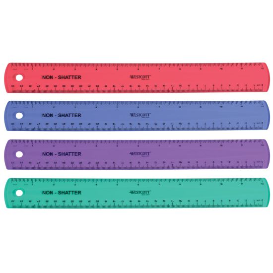 Picture of Westcott Shatterproof Ruler, 12in, Assorted Colors