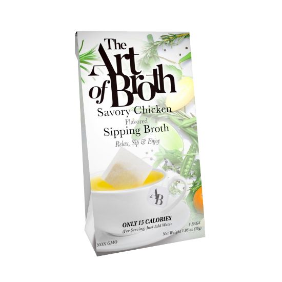 Picture of The Art of Broth Chicken Flavored Sipping Broth, Box Of 6 Bags