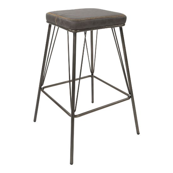 Picture of Ave Six Mayson 26inH Polyester Counter Stools, Charcoal/Gunmetal, Set Of 2 Stools