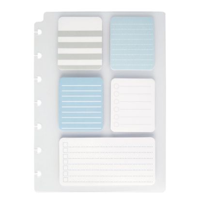 Picture of TUL Discbound Lined Sticky Note Pads, Assorted Colors, 25 Sheets Per Pad, 1 Dashboard of 5 Assorted Pads