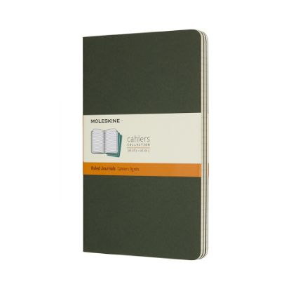 Picture of Moleskine Cahier Journals, 5in x 8-1/4in, Ruled, 80 Pages, Myrtle Green, Pack Of 3 Journals