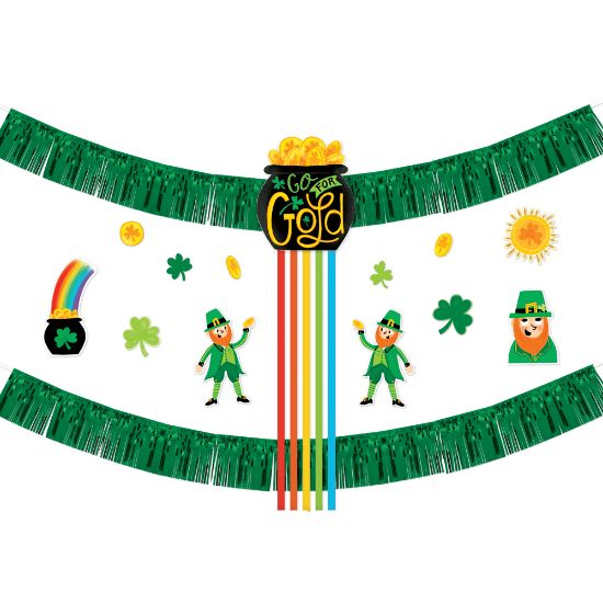 Picture of Amscan 244289 St. Patricks Day Leprechaun Wall Decorating Kit