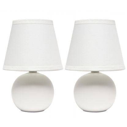 Picture of Simple Designs Mini Globe Table Lamps, 8 7/8inH, Off-White Shade/Off-White Base, Set Of 2