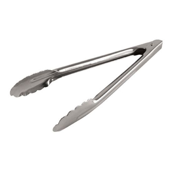 Picture of Admiral Craft Stainless-Steel Hinged Spring Tongs, 12in, Silver