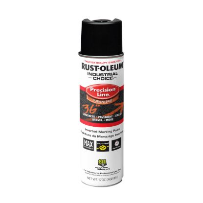 Picture of Rust-Oleum Industrial Choice M1600 System Solvent-Based Precision Line Inverted Marking Paint, 17 Oz, Black, Case Of 12 Cans