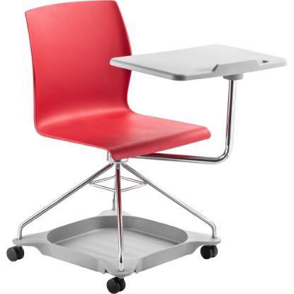 Picture of National Public Seating CoGo Series 25inW Student Desk And Mobile Tablet Arm Chair, Red