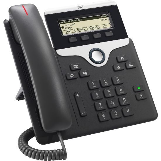 Picture of Cisco 7811 IP Phone - Corded - Wall Mountable - Charcoal - 1 x Total Line - VoIP - 2 x Network (RJ-45) - PoE Ports