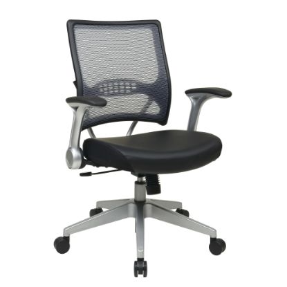 Picture of Office Star Space Seating 67 Series Ergonomic Air Grid/Bonded Leather Mid-Back Chair, Black