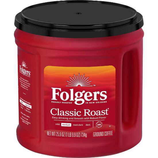 Picture of Folgers Classic Roast Ground Coffee, Medium - 25.9 oz - 1 Each