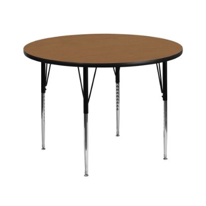 Picture of Flash Furniture 42in Round Activity Table With Standard Height-Adjustable Legs, Oak