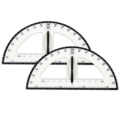 Picture of Learning Advantage Dry-Erase Magnetic Protractors, 19in, White/Black, Set Of 2