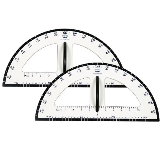 Picture of Learning Advantage Dry-Erase Magnetic Protractors, 19in, White/Black, Set Of 2